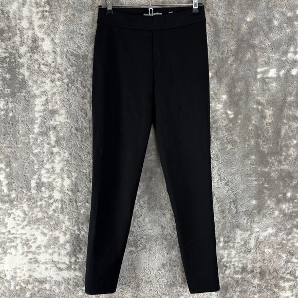 Vince Size M Stretch Flat Front Ankle Pull On Pants Black Tapered - Picture 1 of 11